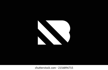 NB BN abstract vector logo monogram template