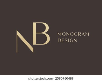NB or BN letter logo icon design. Classic style luxury initials monogram.