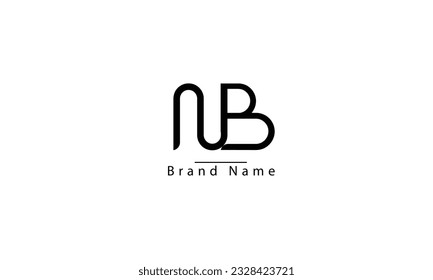 NB BN N B abstract vector logo monogram template