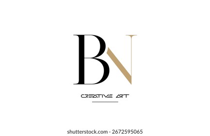 NB, BN, N, B letras abstractas logo monograma