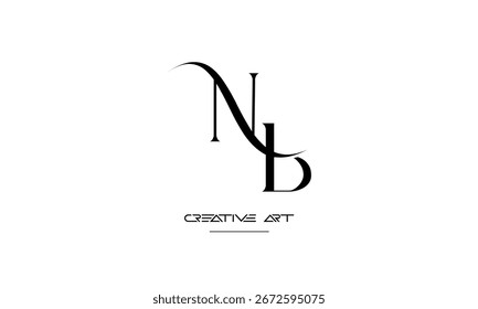 NB, BN, N, B abstract letters logo monogram