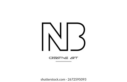NB, BN, N, B abstract letters logo monogram