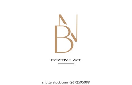 NB, BN, N, B letras abstratas monograma do logotipo