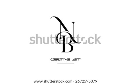NB, BN, N, B abstract letters logo monogram