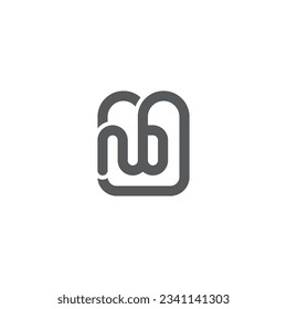 Logotipo de las letras NB, BN, N, B Emblem Monograma letra inicial nb logotipo en minúscula redondo enlazado