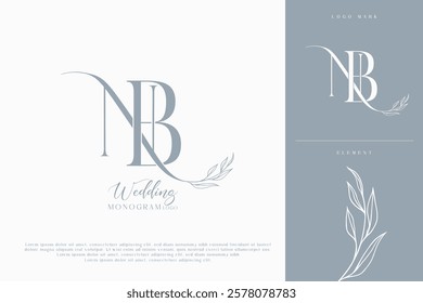 NB BN Wedding Monogram Logo