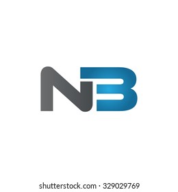 NB company linked letter logo blue