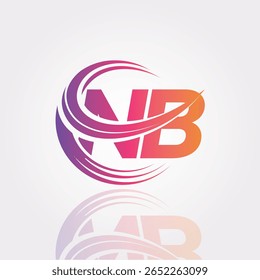 NB Creative Gradient Swirl Monogram Logo – Modern Abstract Letter mark Design for Professional Branding and Digital Identity