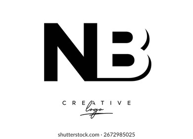 Logotipo creativo minimalista de espacio negativo de NB con monograma moderno para marca y logotipo de marca comercial con letras iniciales Diseño de logotipo para marca.
