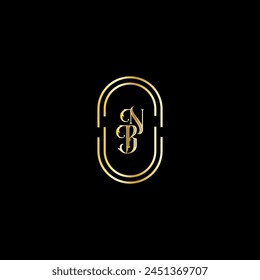 NB creative modern letters logo design template