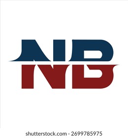 Diseño elegante del logotipo del monograma del NB