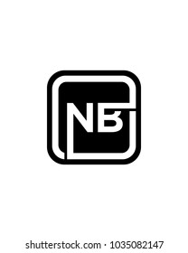 NB initial box letter logo template vector