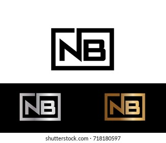 NB initial box shape Logo designs template
