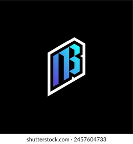 NB initial gradient blue gaming concept ideas for esport team, twitch and streamer