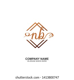 NB Initial handwriting logo vector