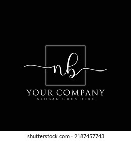 NB Initial handwriting minimalist logo vector