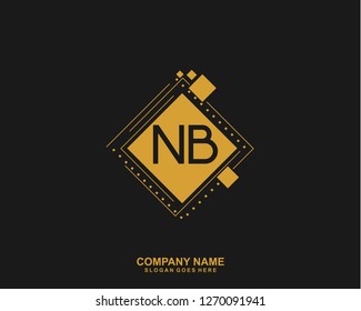 NB Initial letter geometric logo vector 