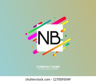 NB Initial letter geometric logo vector 