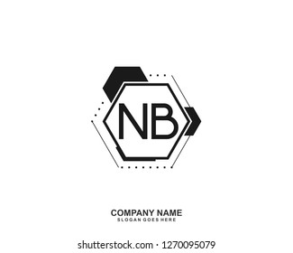 NB Initial letter geometric logo vector 