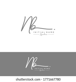 NB Initial letter handwriting and signature logo.