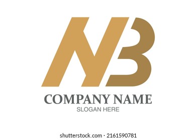 NB initial letter logo. NB logo design template.