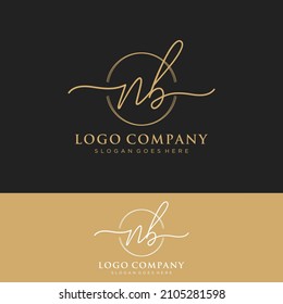 NB Initial letters, handwriting signature logo.