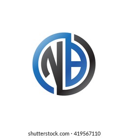 NB initial letters looping linked circle logo black blue