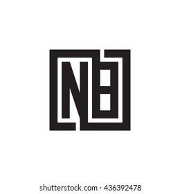 NB initial letters looping linked square monogram logo