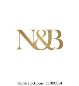 N&B Initial logo. Ampersand monogram golden logo