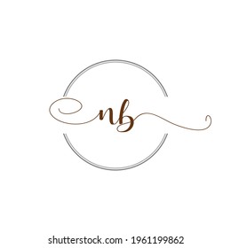 NB Initial Logo Handwriting template letter illustration