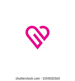 nb initial love logo template vector