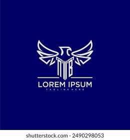 Monograma inicial de NB para logotipo de empresa con Imagen de águila