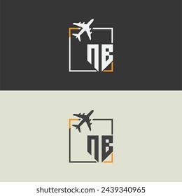 NB initial monogram logo with square style design.
