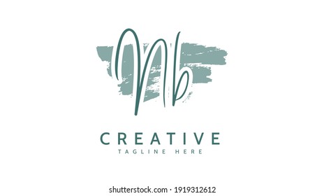 NB Initials, handwriting logo vector