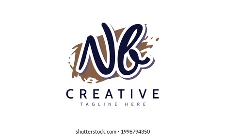 NB Initials, handwriting logo vector