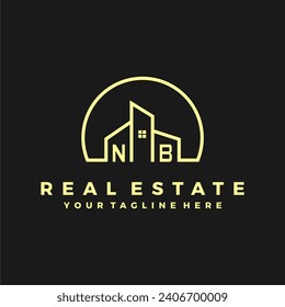 NB initials homes modern building company logo vector.eps