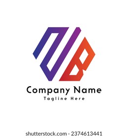 NB letter creative logo design icon