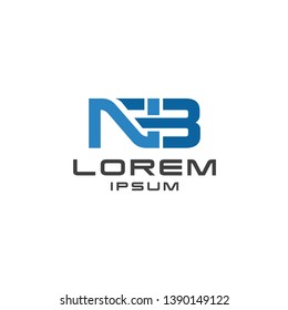 NB Letter Logo Design linked in bold style 