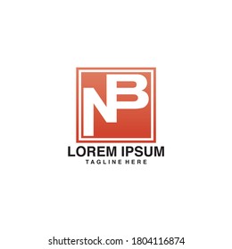 Vector de plantilla de diseño de logotipo de carta NB
