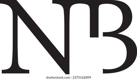 Diseño moderno del logotipo de la carta de NB