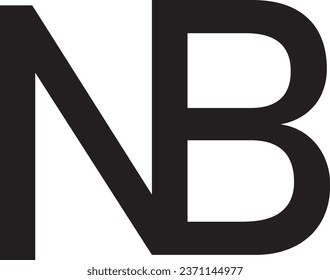NB letter modern logo Design