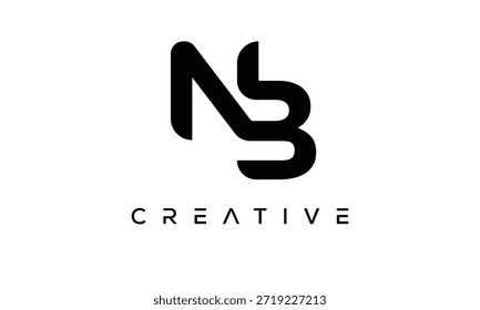Letra NB Monograma Logotipo para identidade de marca criativa moderna