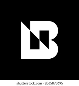 Logo de la marca de lettermark de NB. la combinación de las letras N y B en una forma nueva, original y moderna