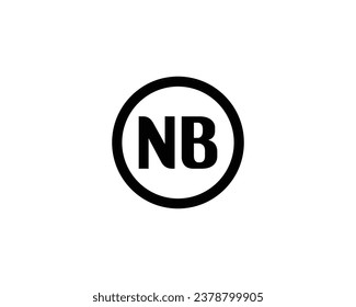 NB logo design vector template