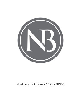 NB logo initial letter design template vector illustration
