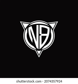 NB Logo monogram isolated with circle shape and three arrow design template