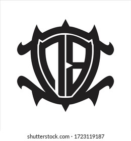 NB Logo monogram isolated with frame shield shape design template