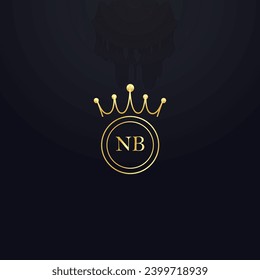 NB logo. N B design. White NB letter. NB, N B letter logo design. Initial letter NB linked circle uppercase monogram logo. N B letter logo vector design. Golden latter, golden, mark