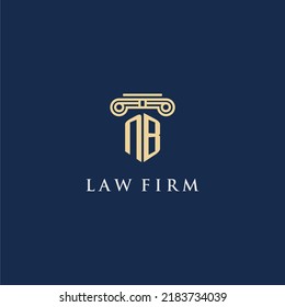NB monogram initial logo for lawfirm with pillar design