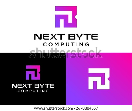 NB monogram letter logo about technology and computing.

